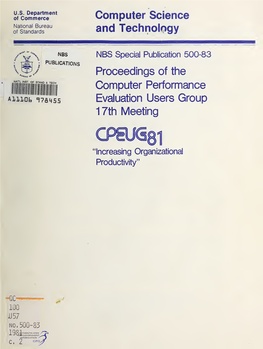 Proceedings of the Computer Performance Evaluation Users Group