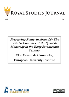 Possessing Rome 'In Absentia': the Titular Churches of the Spanish Monarchy in the Early Seventeenth Century