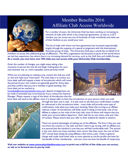 Member Benefits – Affiliate Club Access Worldwide