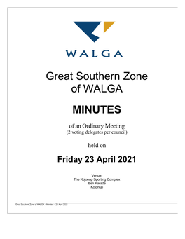 Great Southern Zone of WALGA MINUTES