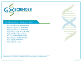 Gene Comprehensive Nutrigenomic Report Accession Number