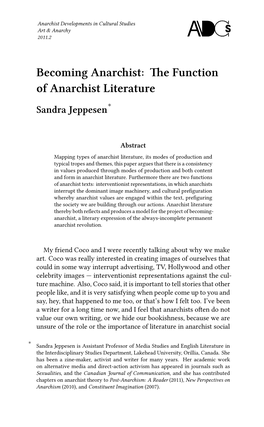 The Function of Anarchist Literature