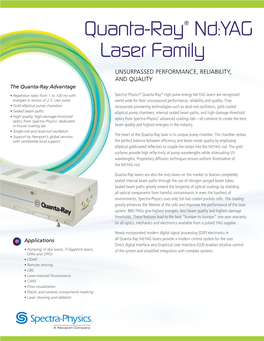 Quanta-Ray® Nd:YAG Laser Family