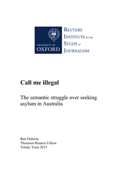 Call Me Illegal: the Semantic Struggle Over Seeking Asylum in Australia