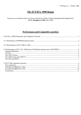 ICT / ICL 1900 Series and Derivatives 2903/ME29