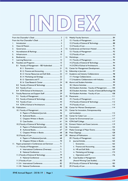 IFHE Annual Report - 2018-19 | Page 1 Message from the Chancellor