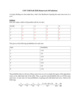 COT 3100 Fall 2020 Homework #8 Solutions