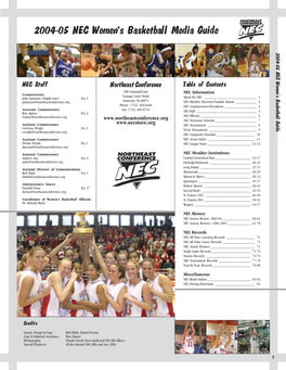 2004-05 NEC Women's Basketball Media Guide