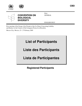 List of Participants