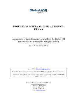 Profile of Internal Displacement : Kenya