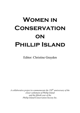 Women in Conservation on Phillip Island