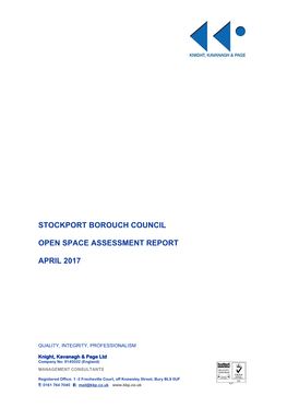 Stockport Borouch Council Open Space Assessment Report April 2017