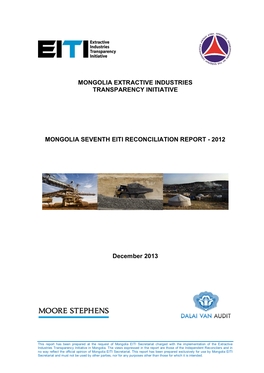 Mongolia's 2012 EITI Report