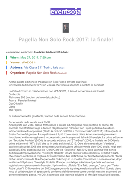 Pagella Non Solo Rock 2017: La Finale!