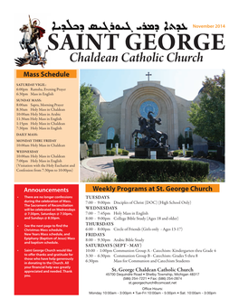 SAINT Georgenovember 2014 Chaldean Catholic Church