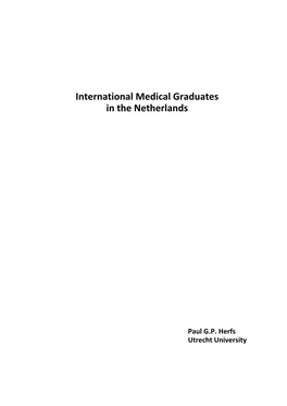 International Medical Graduates in the Netherlands