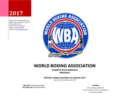 WBA Women Ratings August 2017