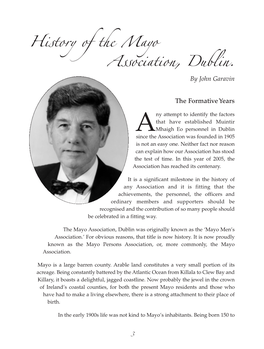 History of the Mayo Association, Dublin. by John Garavin