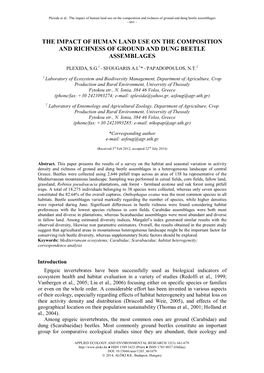 The Impact of Human Land Use on the Composition and Richness of Ground and Dung Beetle Assemblages - 661