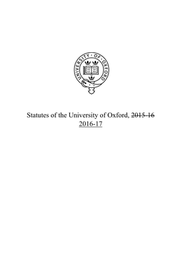 Statutes of the University of Oxford, 2015-16 2016-17