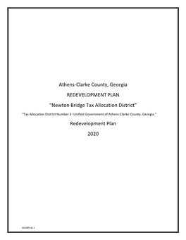 Athens-Clarke County, Georgia REDEVELOPMENTPLAN “Newton