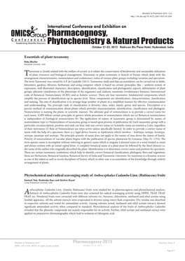 Pharmacognosy, Phytochemistry & Natural Products