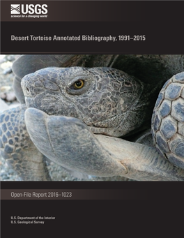 Desert Tortoise Annotated Bibliography, 1991–2015