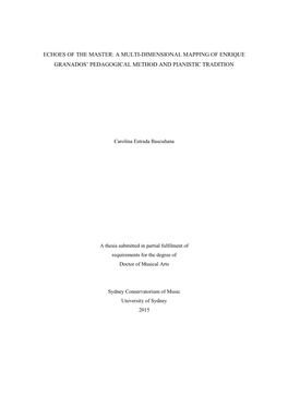 Echoes of the Master: a Multi-Dimensional Mapping of Enrique Granados’ Pedagogical Method and Pianistic Tradition