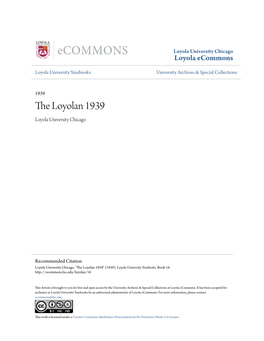 The Loyolan 1939 Loyola University Chicago