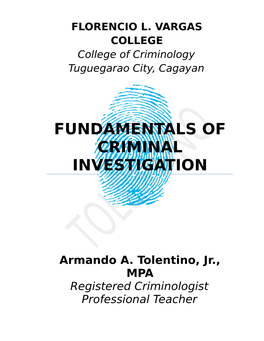 Fundamentals of Criminal Investigation