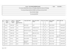 Annexure 12011/29/2010 INSPIRE (Punjab ) Dated: 16-Jul-2014