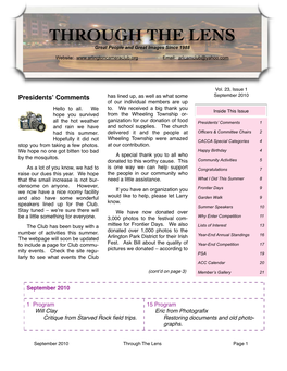 September 2010 Newsletter