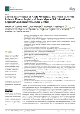 Korean Registry of Acute Myocardial Infarction for Regional Cardiocerebrovascular Centers