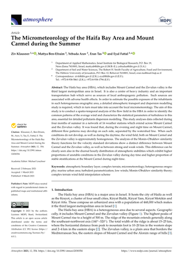 The Micrometeorology of the Haifa Bay Area and Mount Carmel During the Summer