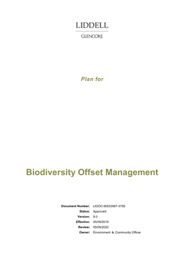 Biodiversity Offset Management