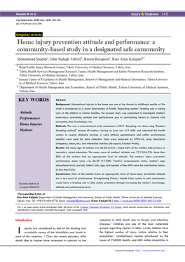 Home Injury Prevention Attitude and Performance: a Community-Based Study in a Designated Safe Community