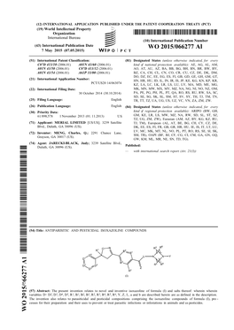 WO 2015/066277 Al 7 May 2015 (07.05.2015) P O P C T