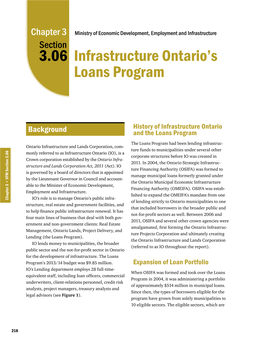 3.06: Infrastructure Ontario's Loans Program