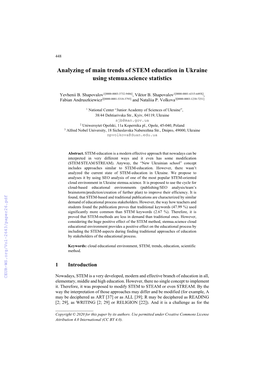 Analyzing of Main Trends of STEM Education in Ukraine Using Stemua.Science Statistics