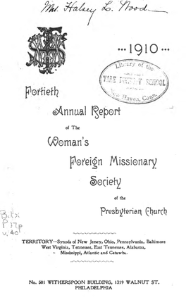 «Annual Repart (Roman's Poi'eiln Missionary