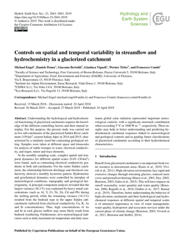 Controls on Spatial and Temporal Variability in Streamflow And