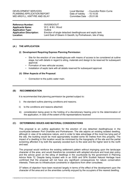 Councillor Robin Currie PLANNING APPLICATION REPORT Date of Validity - 10.10.05 MID ARGYLL, KINTYRE and ISLAY Committee Date - 25.01.06