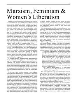 Marxism, Feminism & Women's Liberation