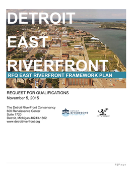 Rfq East Riverfront Framework Plan