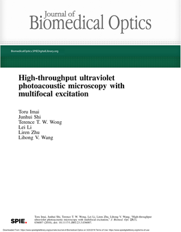 High-Throughput Ultraviolet Photoacoustic Microscopy with Multifocal Excitation