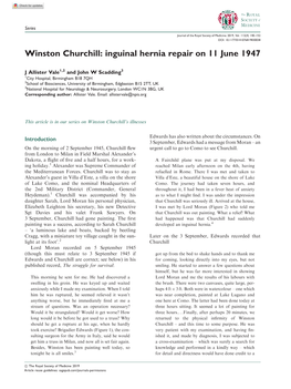 Winston Churchill: Inguinal Hernia Repair on 11 June 1947