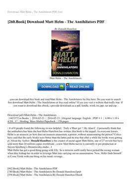 Download Matt Helm - the Annihilators PDF