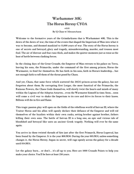 Warhammer​​30K: The​​Horus​​Heresy​​CYOA