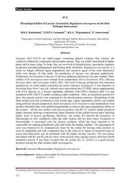 Physiological Effect of Laccase, Secreted by Rigidoporus Microporus on the Host Pathogen Interactions