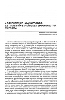 La Transición Española En Su Perspectiva Histórica